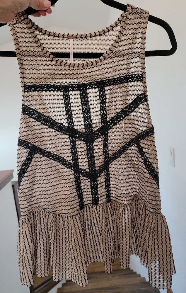 Sleevless sheer peplum top by Free People